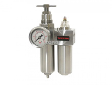 Topring 51.705 - 5 Micron Stainless Steel Filter Regulator 7 to 285 PSI and Lubricator 1/4 (F) NPT S51