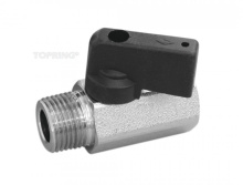Topring 65.151 - Brass Mini Ball Valve 1/2 (M) NPT to 1/2 (F) NPT