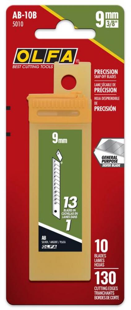 AB-10B 9mm Silver Precision Snap Blade, 50pk