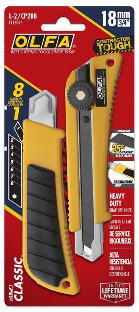 18mm L-2 Classic Rubber Grip Ratchet-Lock Heavy-Duty Utility Knife