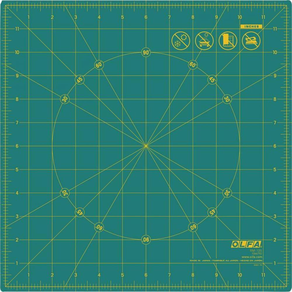 Rotating Self-Healing Rotary Cutting Mat, 12&#34; Square