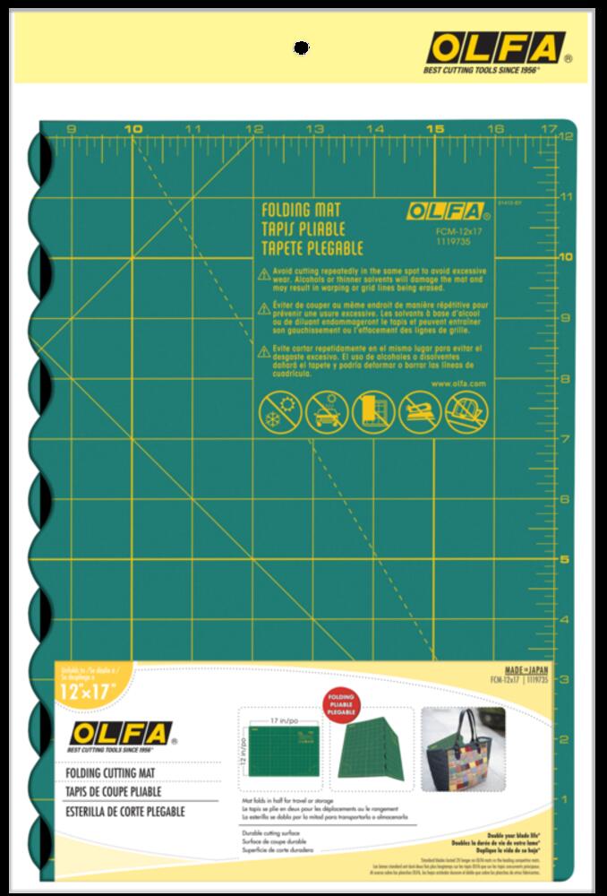 Folding Cutting Mat, Green 12&#34; x 17&#34;
