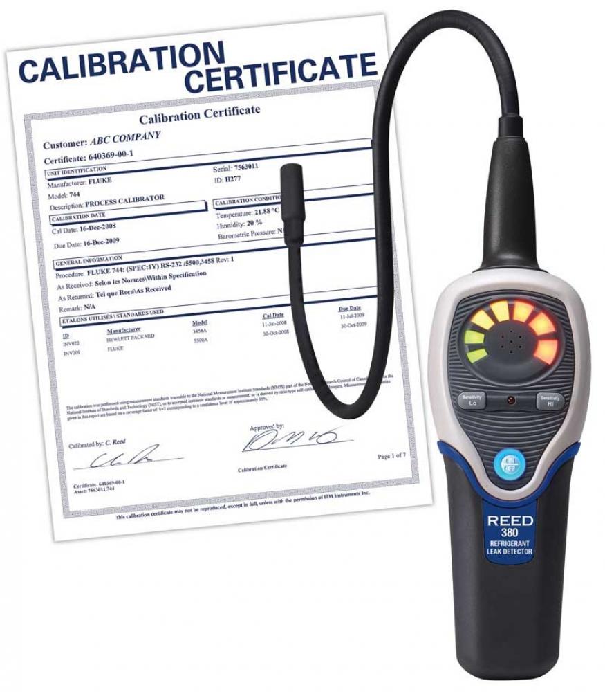 REED C-380-NIST Refrigerant Leak Detector, includes NIST Traceable Certification