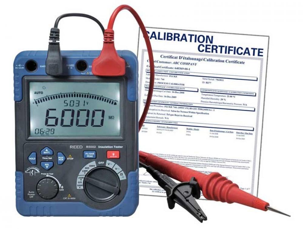 REED R5002-NIST Digital High Voltage Insulation Tester, includes NIST Traceable Certification