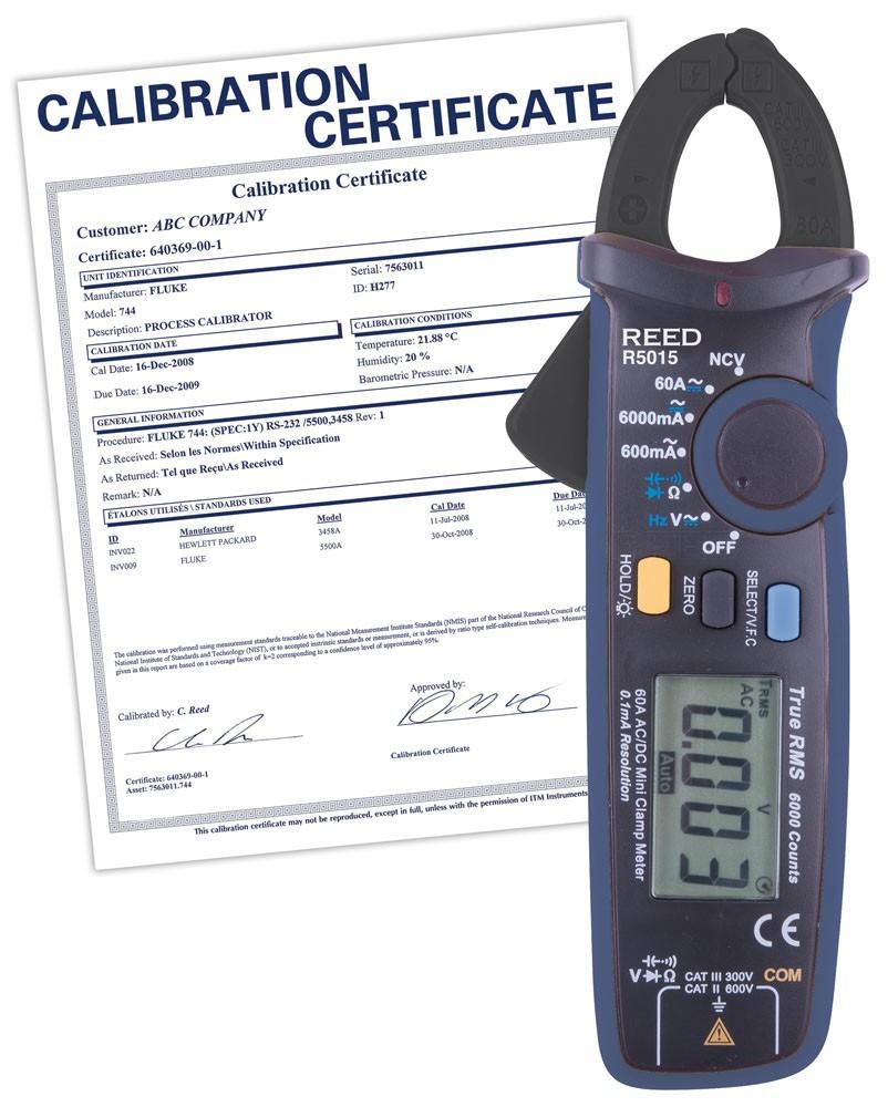 REED R5015-NIST True RMS mA Clamp Meter