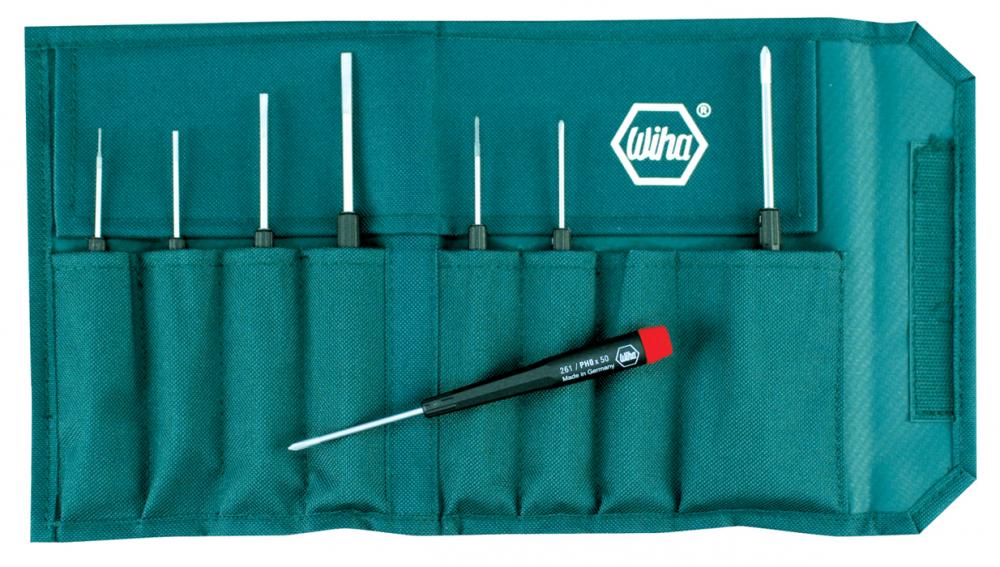 Precision Slotted/Phillips Screwdrivers 8 Piece Set in Canvas Pouch
