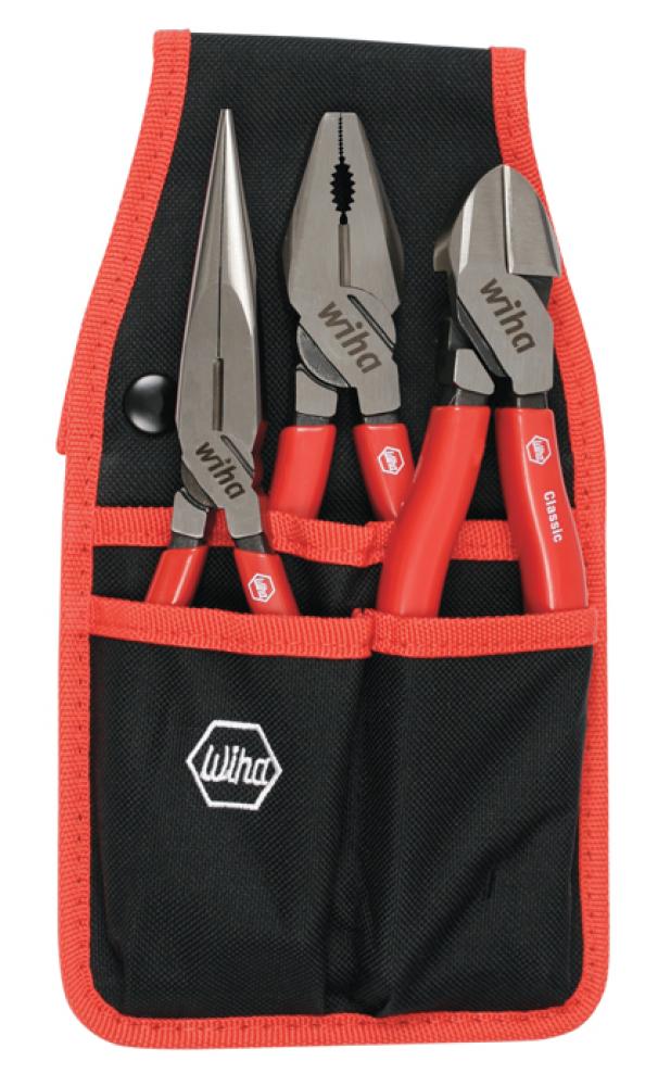 Soft Grip 8&#34; Pliers and Cutters 3 Pc. Set in Belt Pack Pouch
