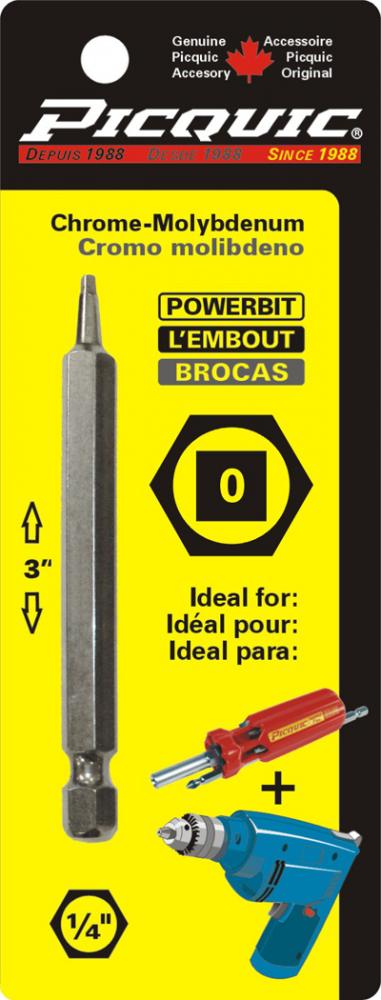 3 inch RobertsonÂ® # 0 Powerbit Carded