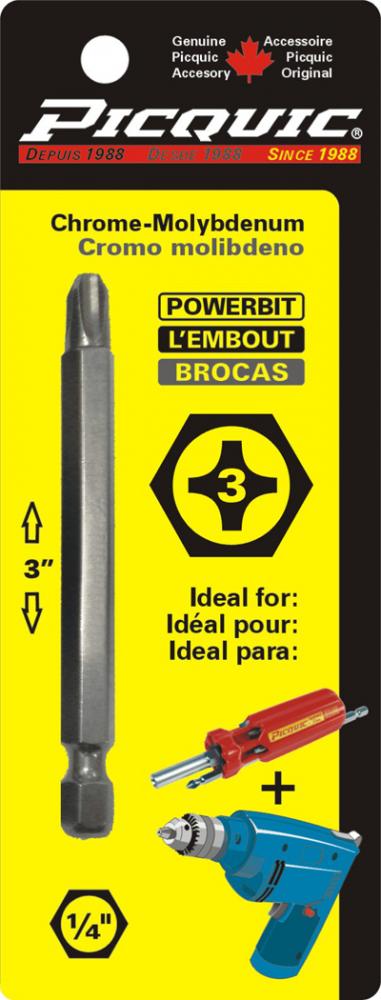 3 inch Phillips # 3 Powerbit Carded
