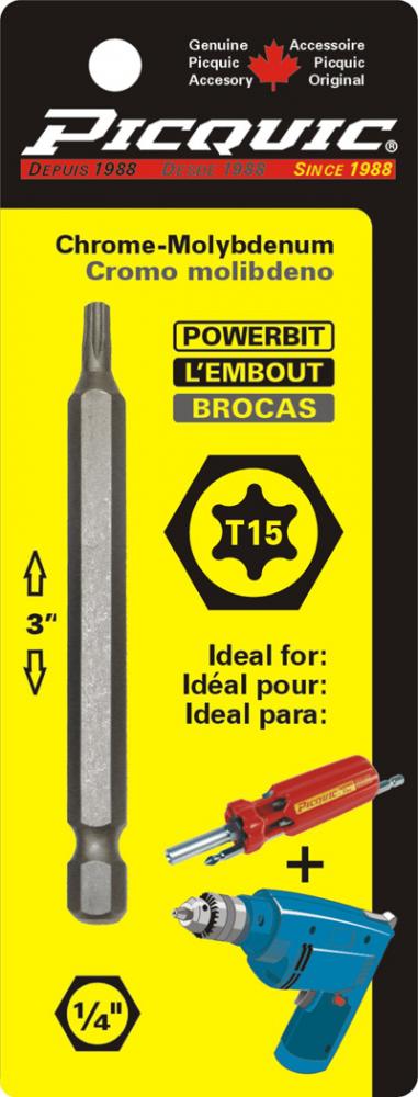 3 inch TorxÂ® # 15 Powerbit Carded