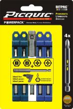 Picquic Tool Company Inc 95098 - 4 inch long Alloy Extension with R1, 2/P1,2 Powerbits Asst