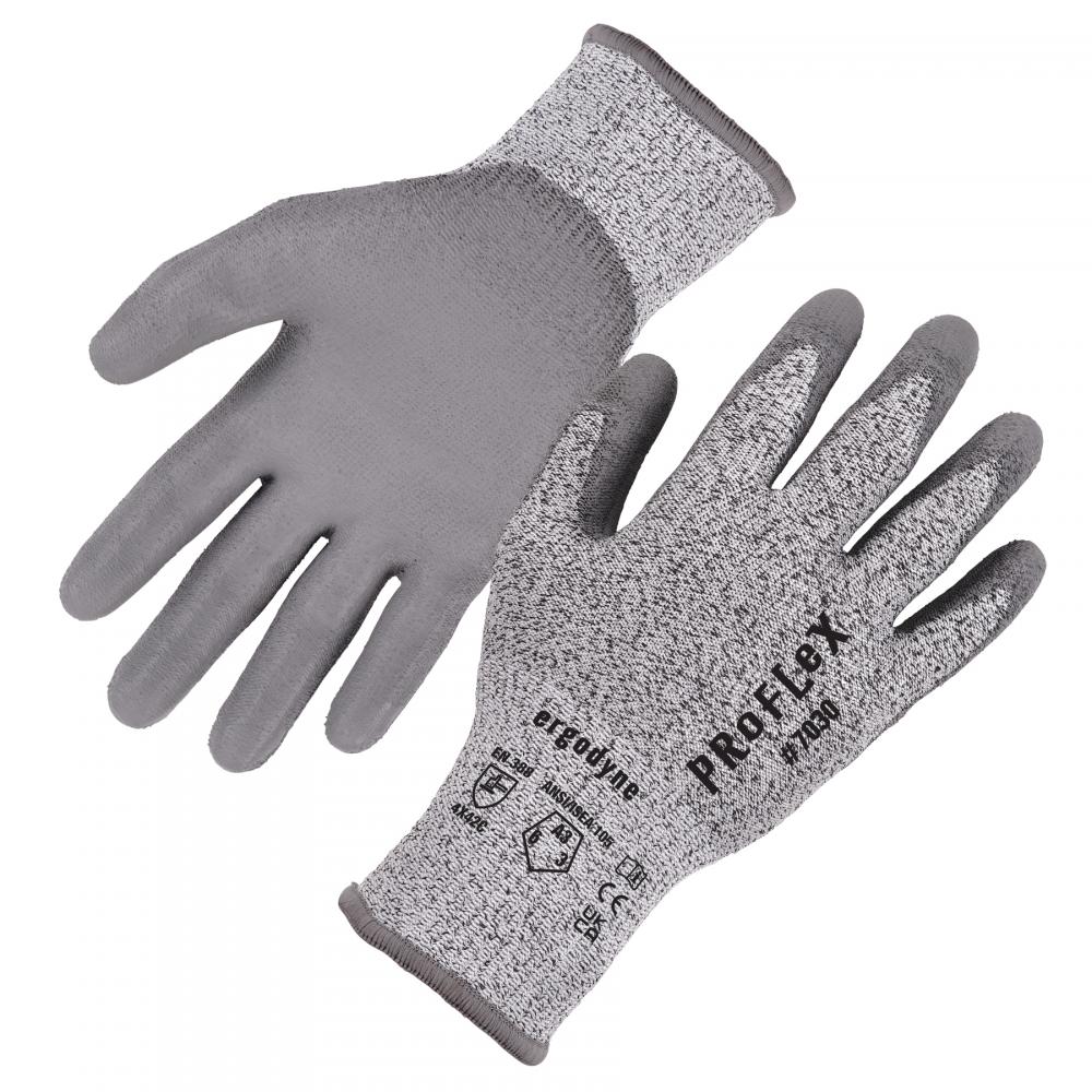 7030 1-pair 2XL Gray ANSI A3 PU Coated CR Gloves
