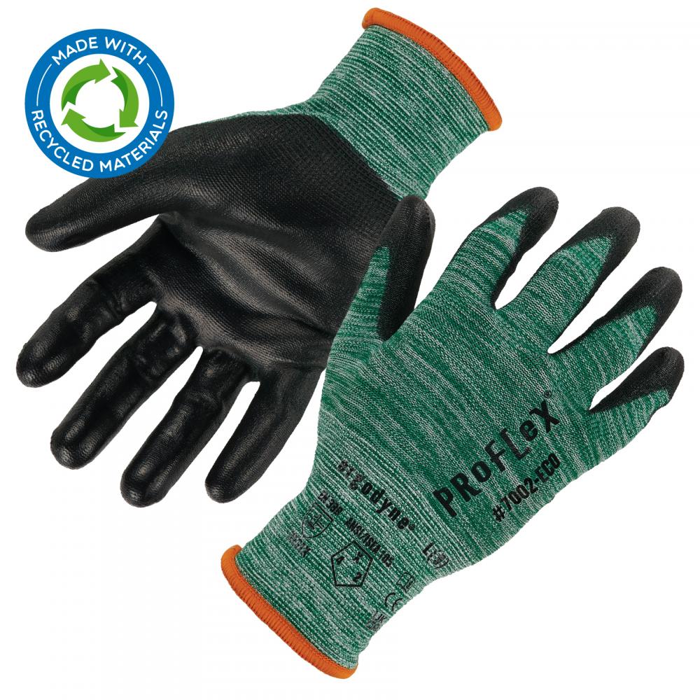 7002-ECO 1-pair 2XL Green PU Coated Gloves Recycled