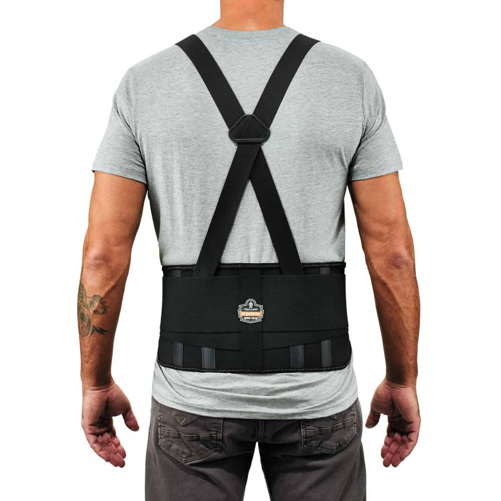 1625 4XL Black Elastic Back Support Brace Contoured 7.5 Back