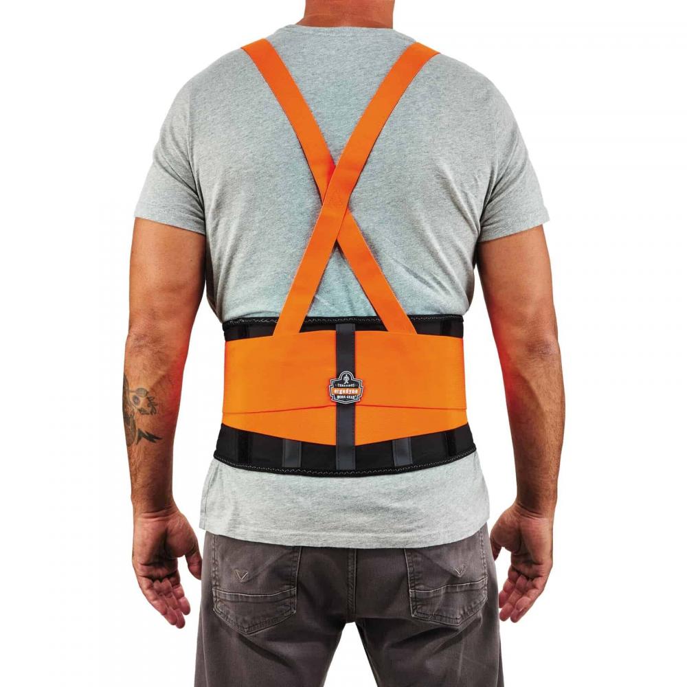 100HV 4XL Orange Spandex Hi-Vis Back Support Brace