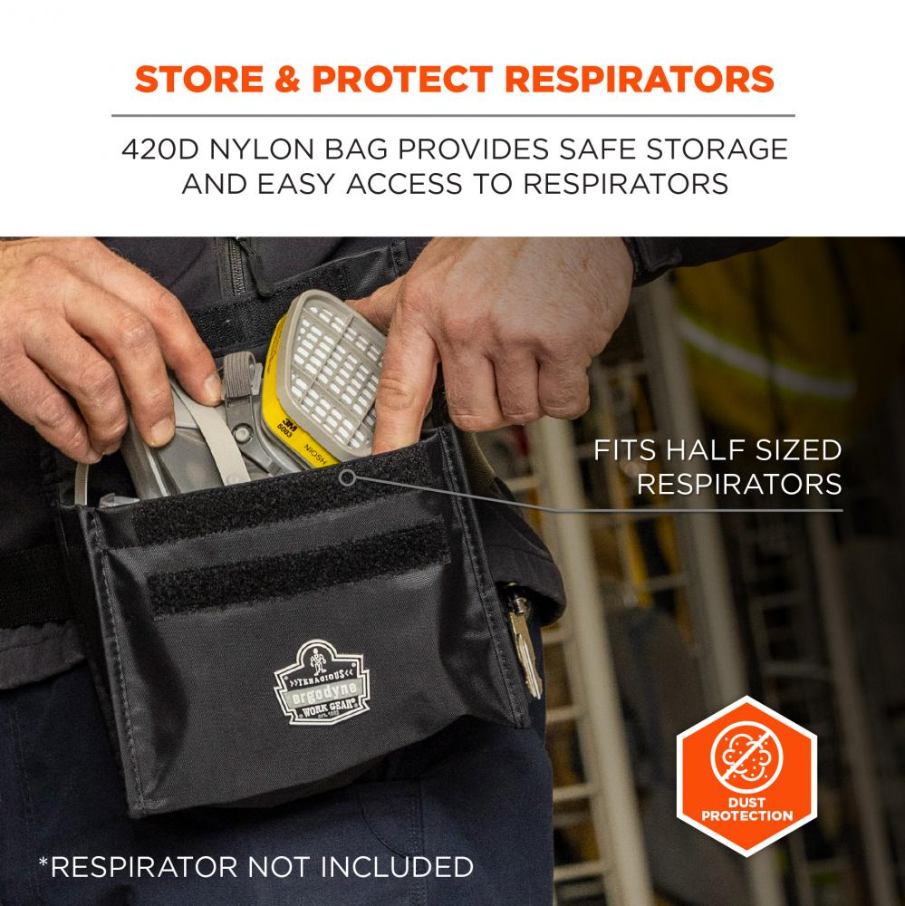 5180 Black Half Mask Respirator Waist Pack - H+L