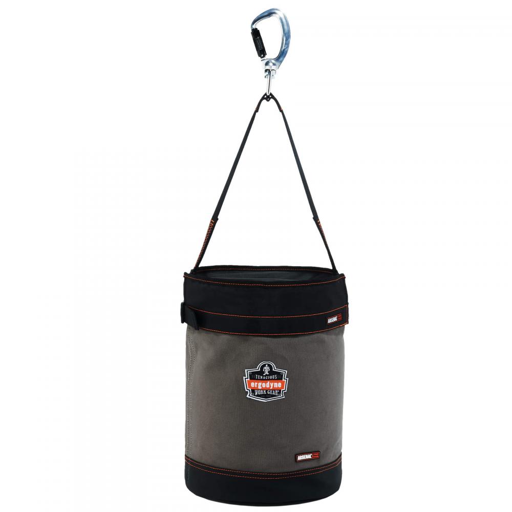 5940T L Gray Swiveling Carabiner Canvas Hoist Bucket and Top