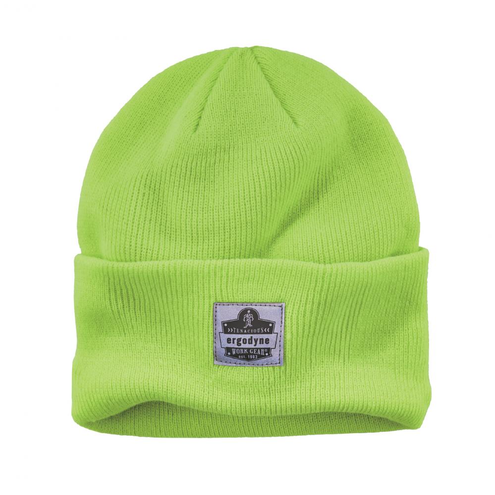 6806 Lime Cuffed Rib Knit Winter Hat