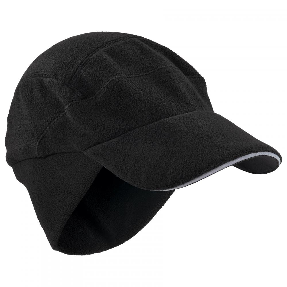 6807 Black Winter Baseball Cap with Ear Flaps
