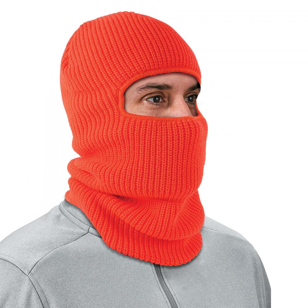 6829 Orange Balaclava - 2-Layer Rib Knit