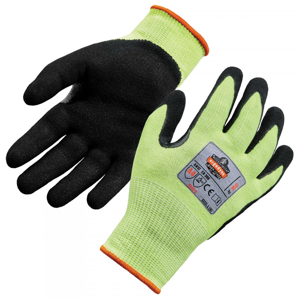 7041 1-pair 2XL Lime ANSI A4 Nitrile Coated CR Gloves