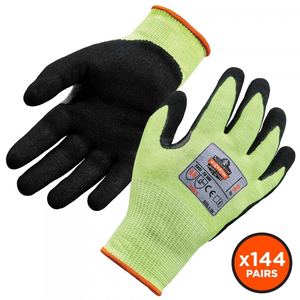 7041 144-pair 2XL Lime ANSI A4 Nitrile Coated CR Gloves