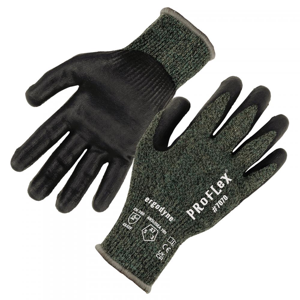 7070 1-pair 2XL Green ANSI A7 Nitrile Coated CR Gloves