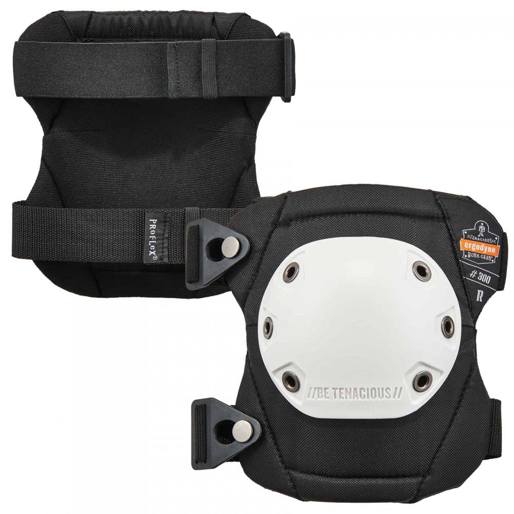 300 White Cap Knee Pads - Rounded Hard Cap