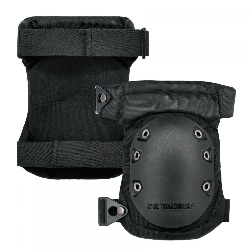 435 Black Cap Comfort Hinge Gel Knee Pads - Long Hard Cap
