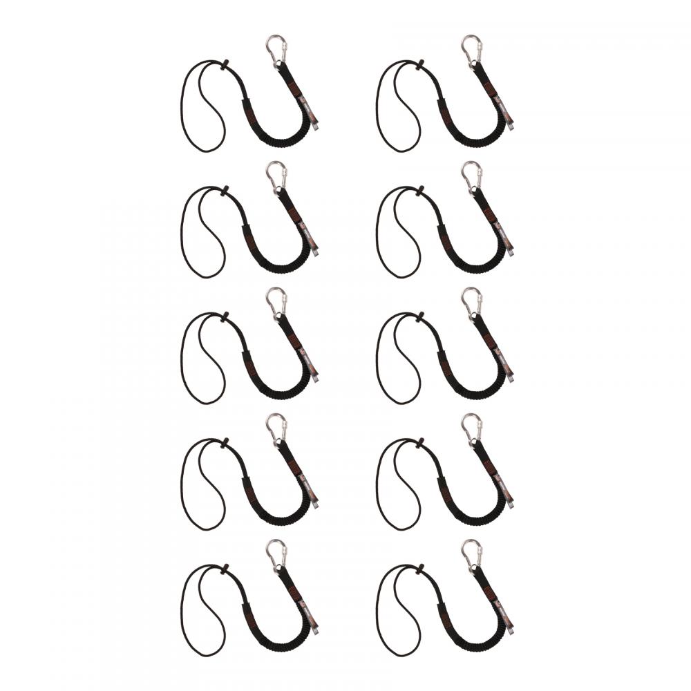 3105 10-pack Standard Black Lanyard Carabiner and Loop - 15lbs