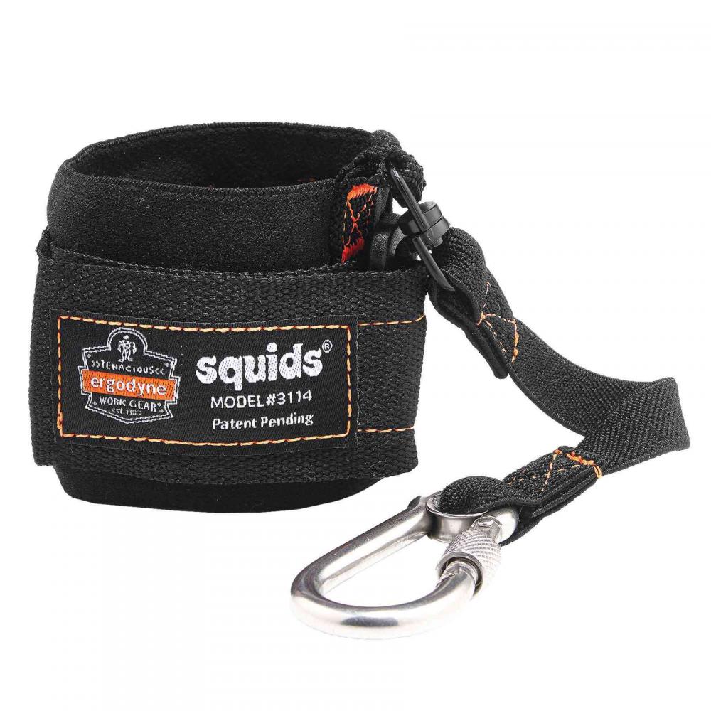 3114 Black Tool Lanyard - Pull-On Wrist - Carabiner