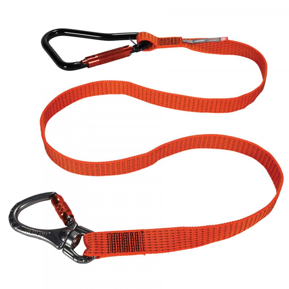 3149 Standard Orange Lanyard - XL Carabiner Swivel Carabiner - 80lbs