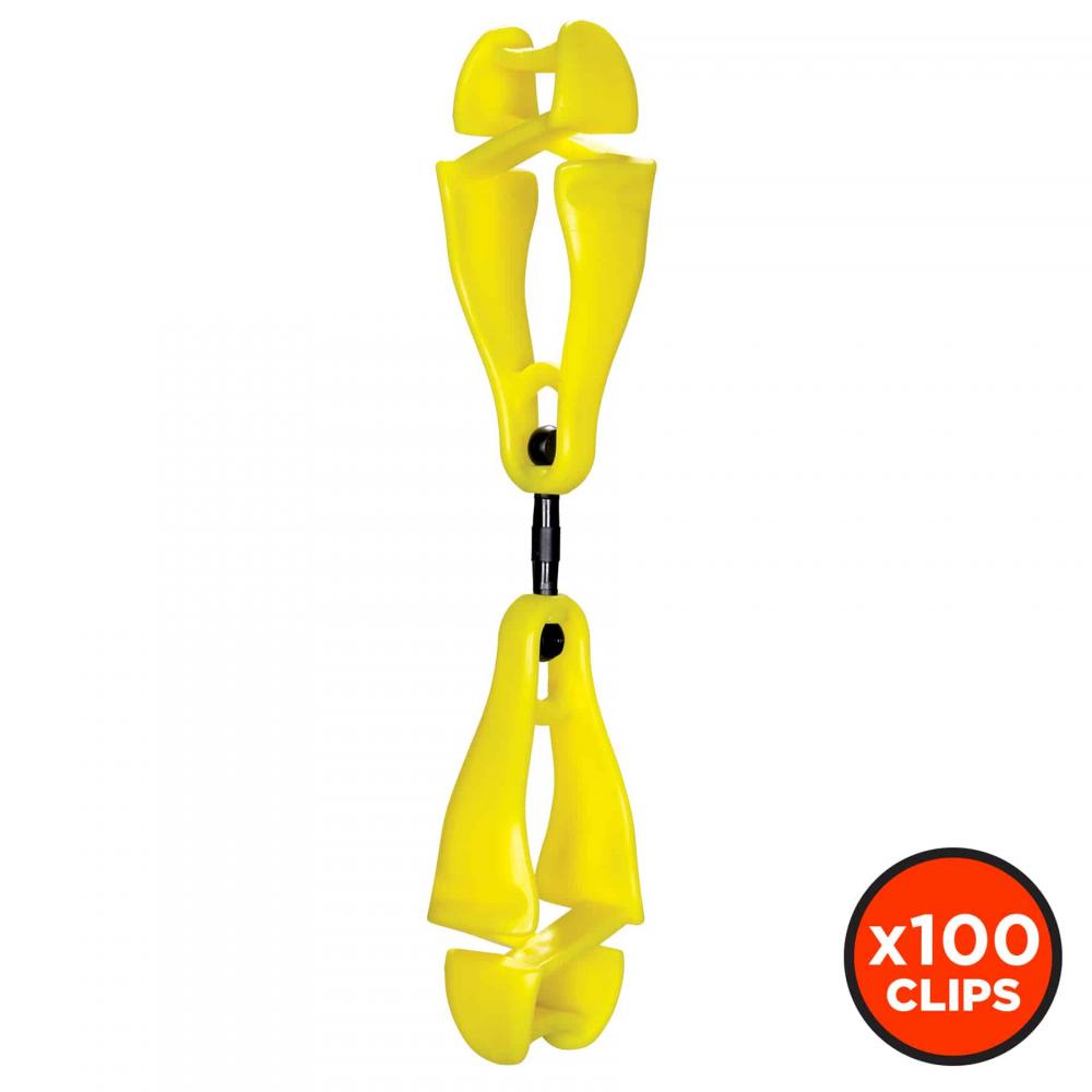 3420 100-pack Lime Swivel Glove Clip Holder with Dual Clips