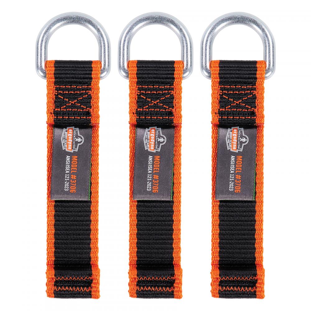 3706 3-pack Black Web Tool Tether - D-Ring Tool Tail (3-Pack)