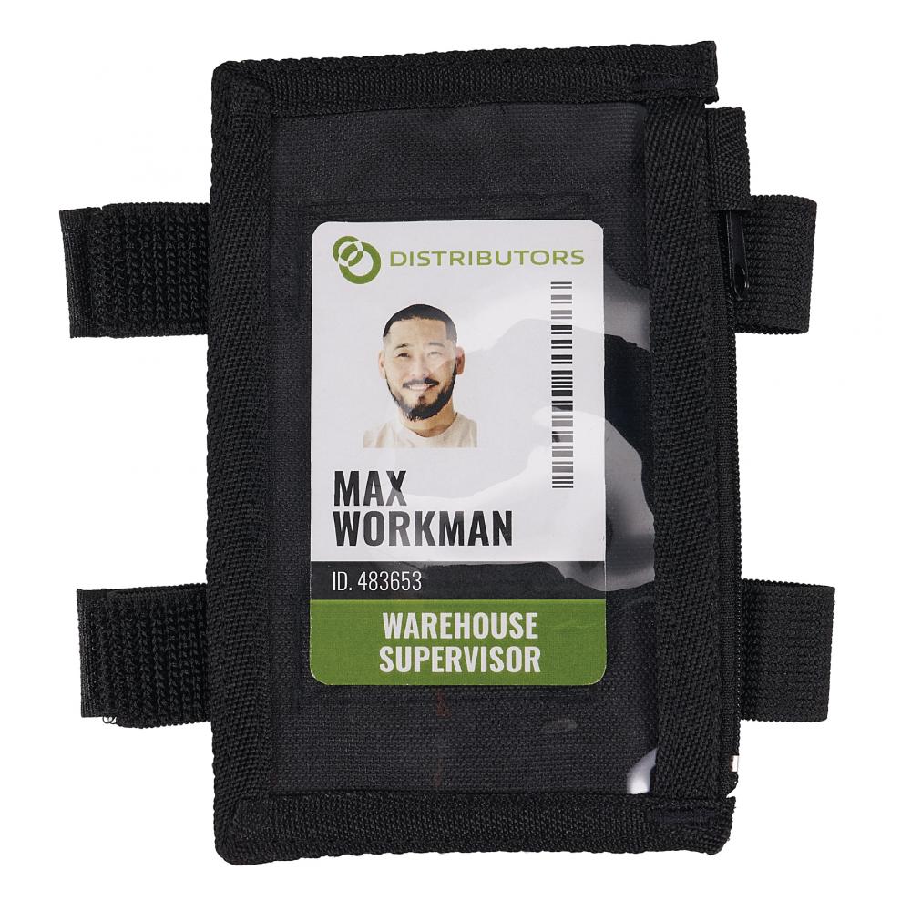 3387 Black Dual Band ID Holder with Zipper