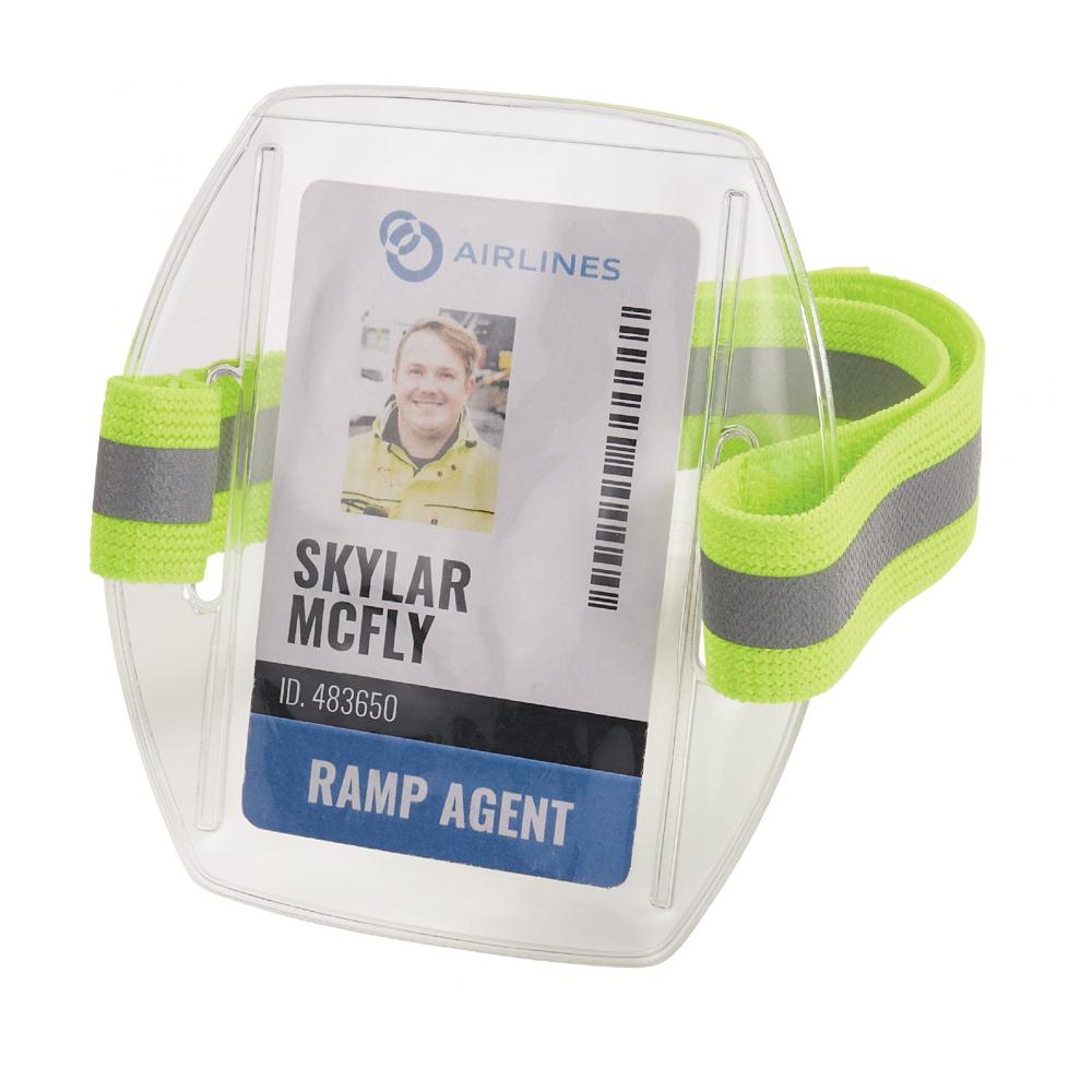 3386 Single Hi-Vis Lime Arm Band ID Badge Holder