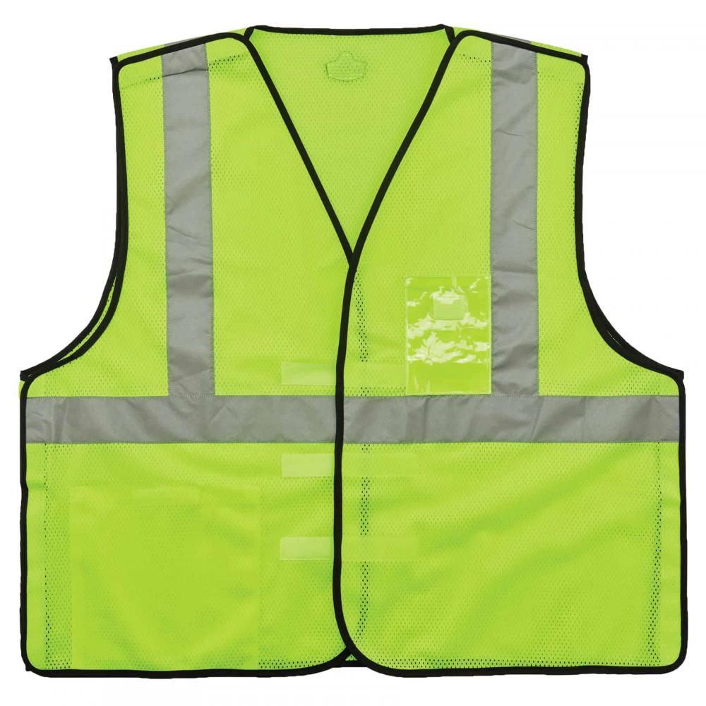 8216BA 4XL/5XL Lime Class 2 Breakaway Mesh Vest - ID Holder
