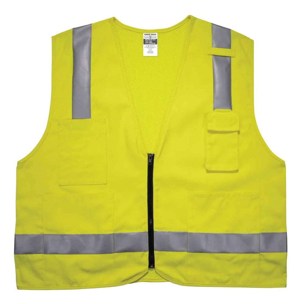8262FRZ S/M Lime Class 2 FR Surveyor Vest - Zipper