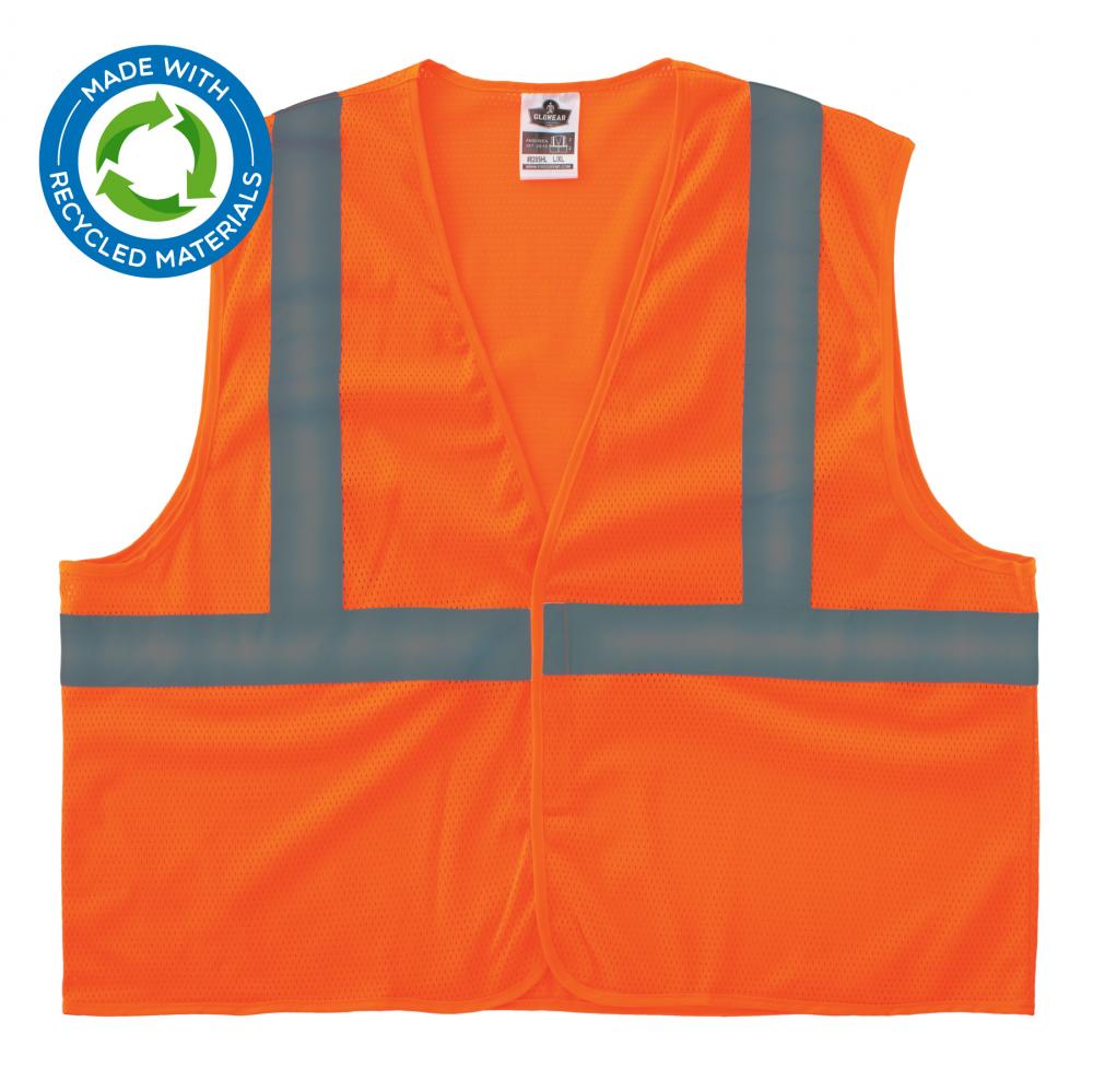 8205HL-ECO 4XL/5XL Orange Class 2 Safety Vest Recycled