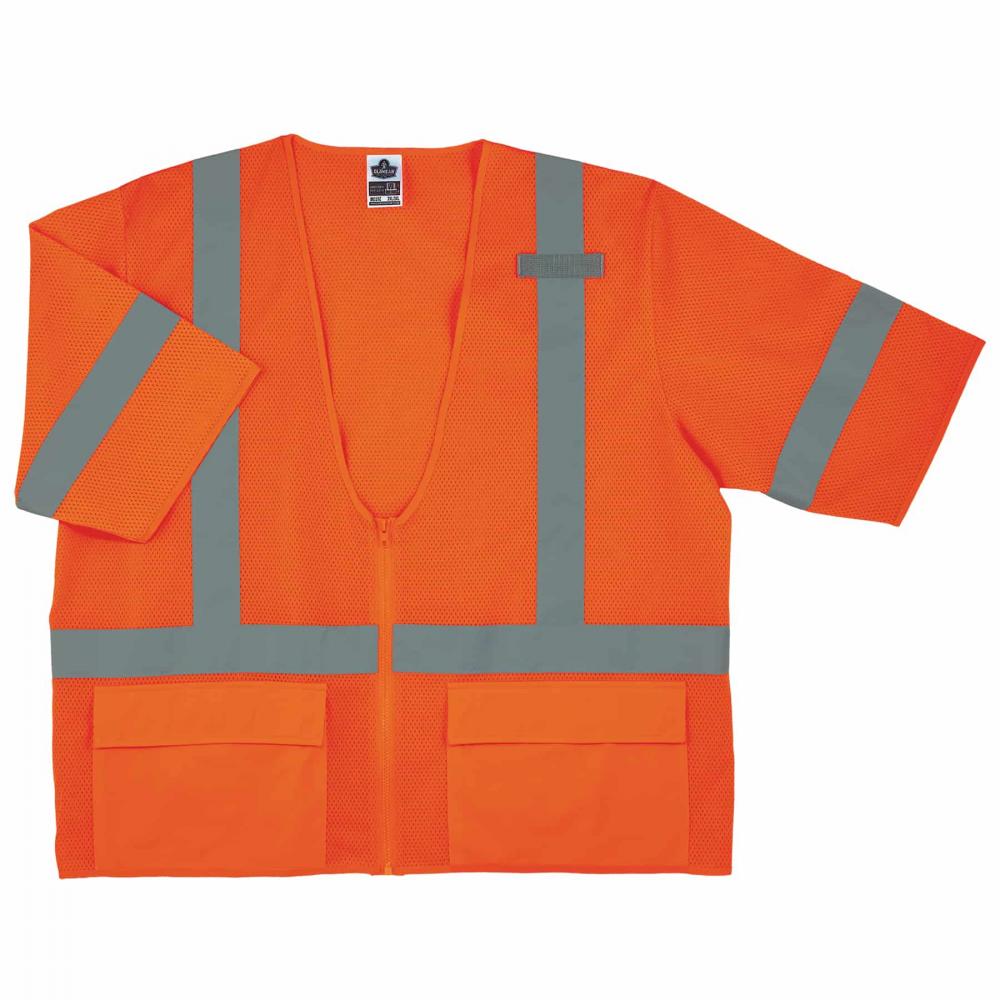 8320Z S/M Orange Class 3 Standard Vest - Zipper
