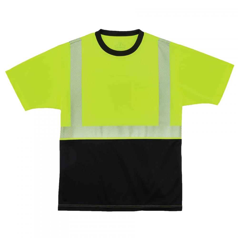 8280BK S Lime Class 2 Performance T-Shirt Black Bottom