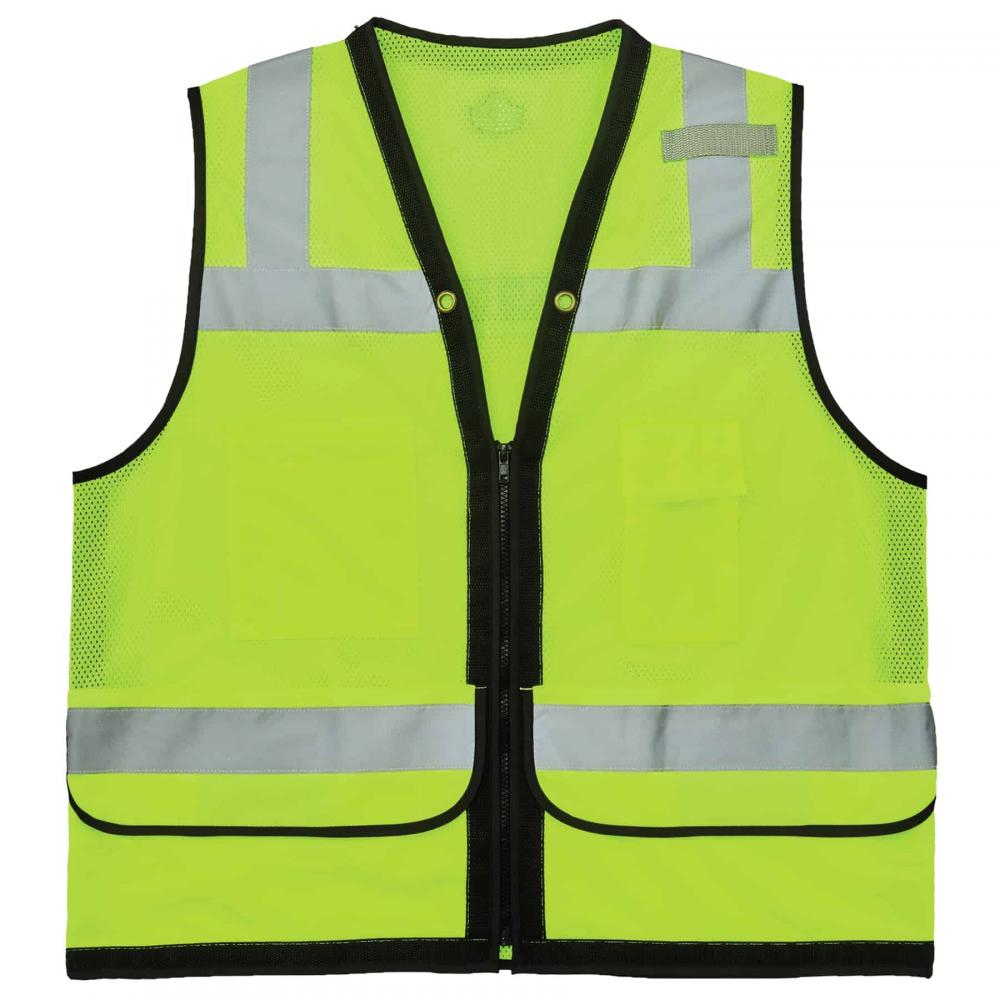 8253HDZ 4XL/5XL Lime Class 2 Heavy-Duty Mesh Surveyors Vest
