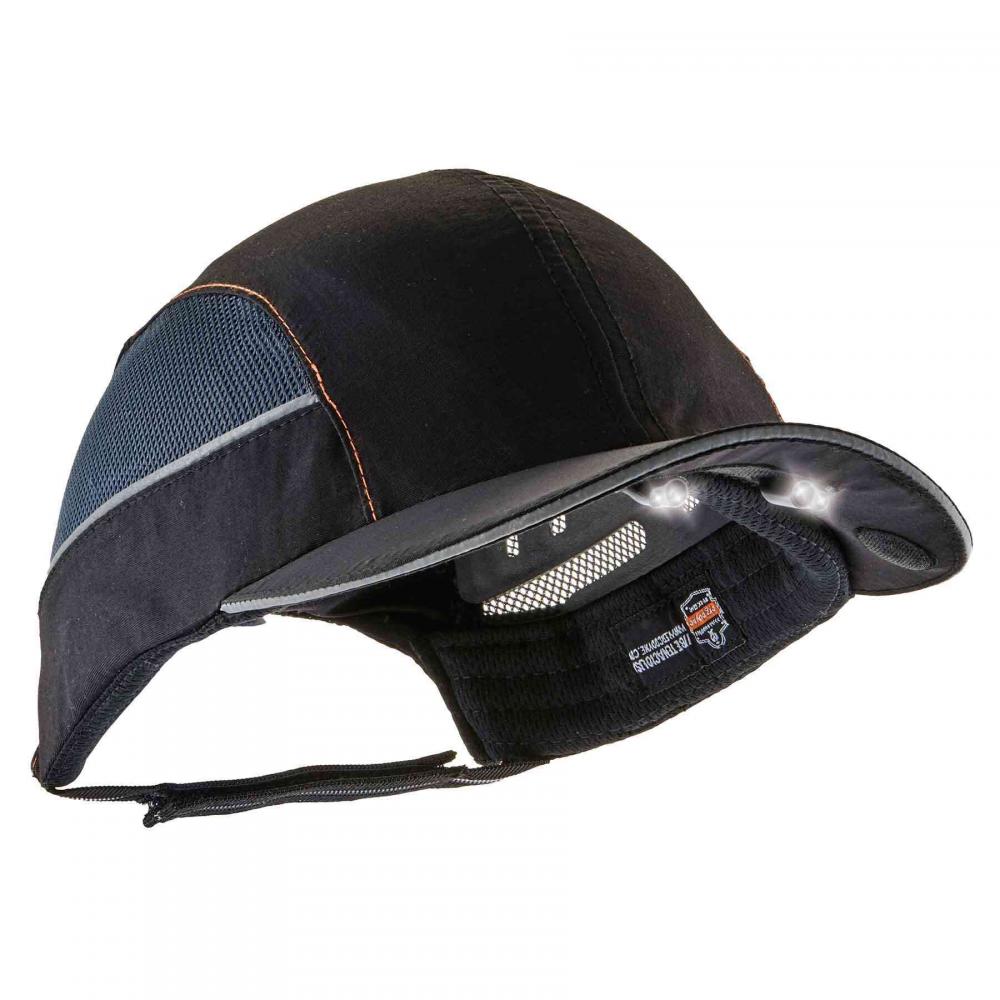 8960 Short Brim Black Bump Cap Hat LED Lighting