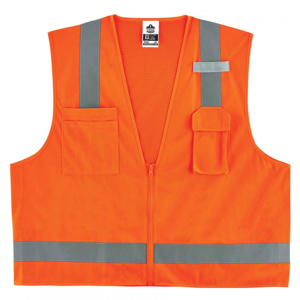 8249Z XS Orange Class 2 Economy Surveyors Vest - Zipper