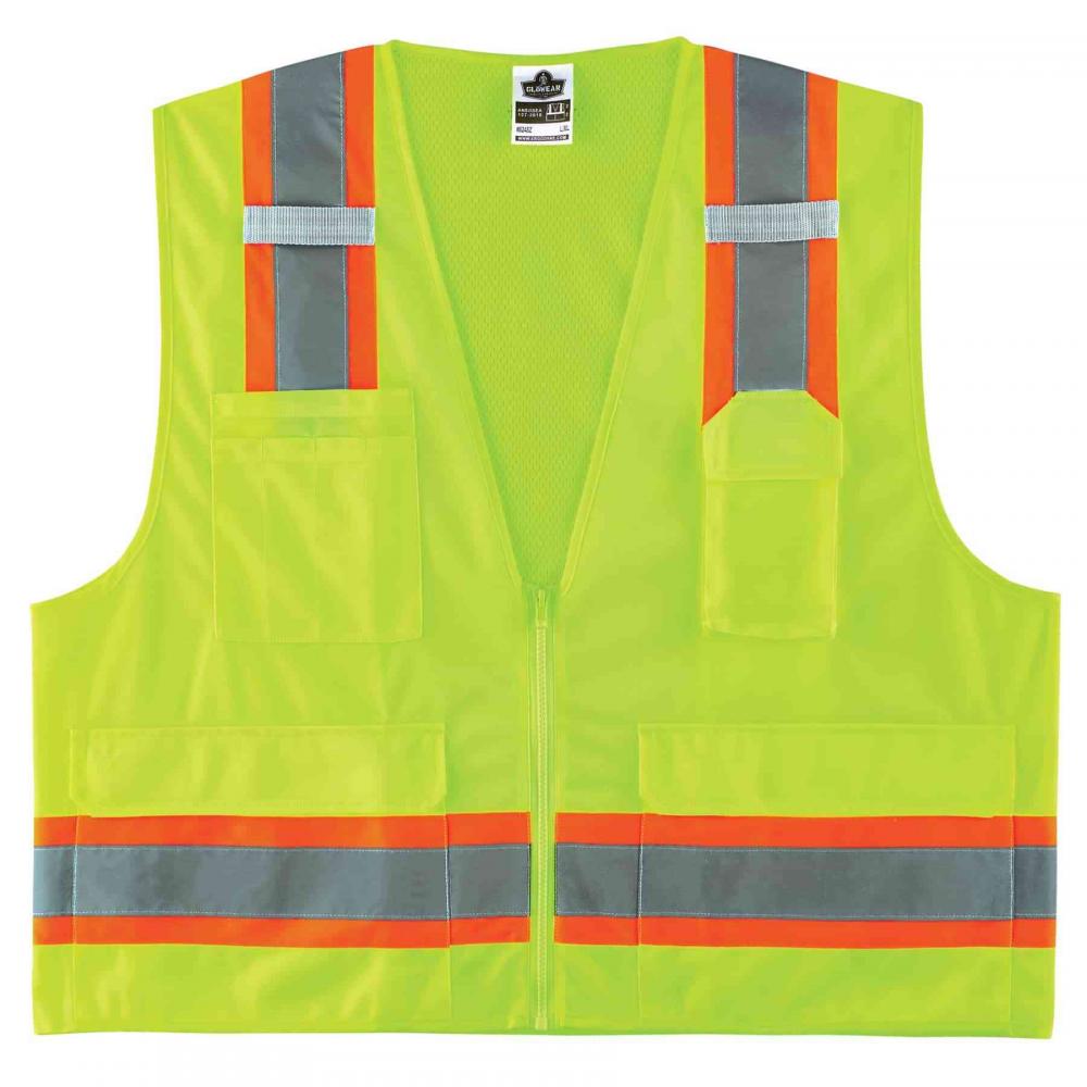 8248Z 4XL/5XL Lime Class 2 Two-Tone Surveyors Vest