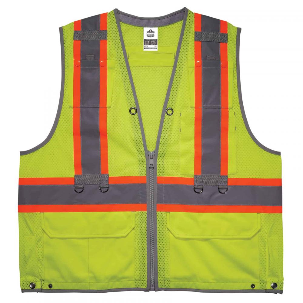 8231TV 4XL/5XL Lime Class 2 Hi-Vis Tool Tethering Safety Vest