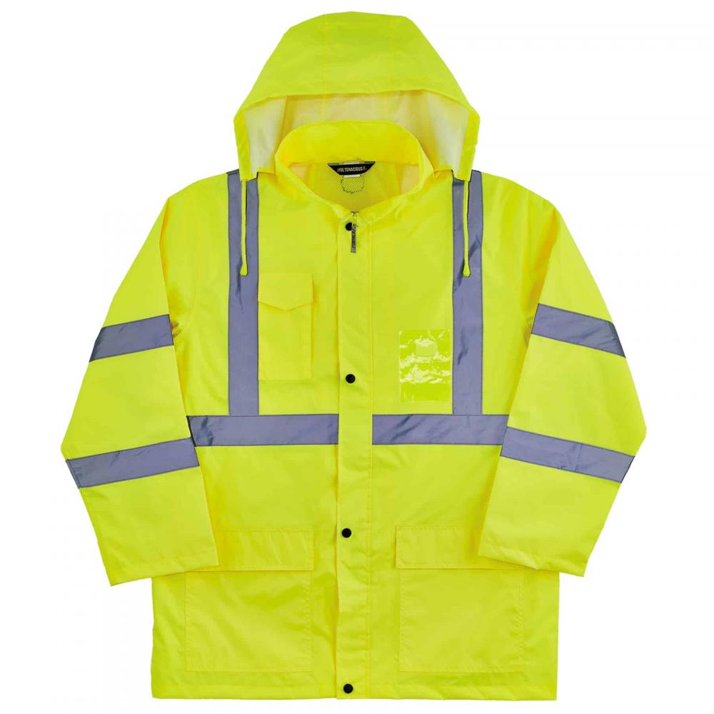 8366 S Lime Class 3 Lightweight Hi-Vis Rain Jacket