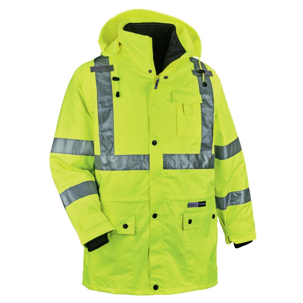 8385 5XL Lime 4-in-1 Hi-Vis Winter Jacket Parka
