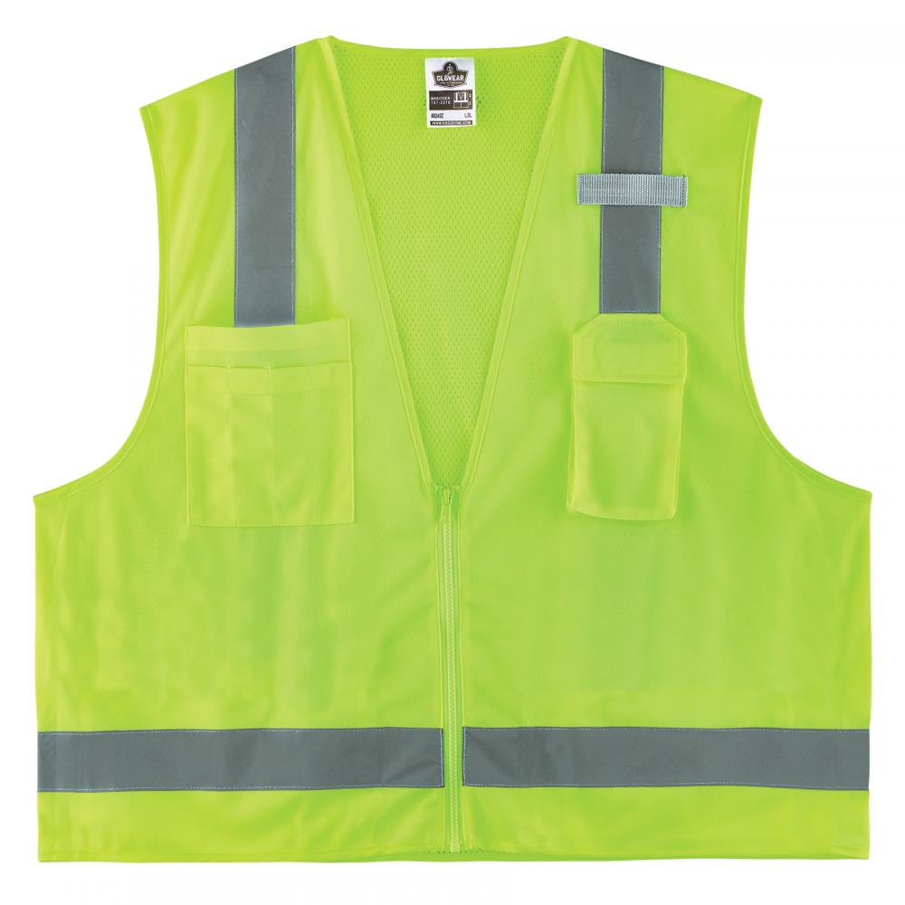 8249Z-S XS Lime Class 2 Economy Surveyors Vest - Single Size
