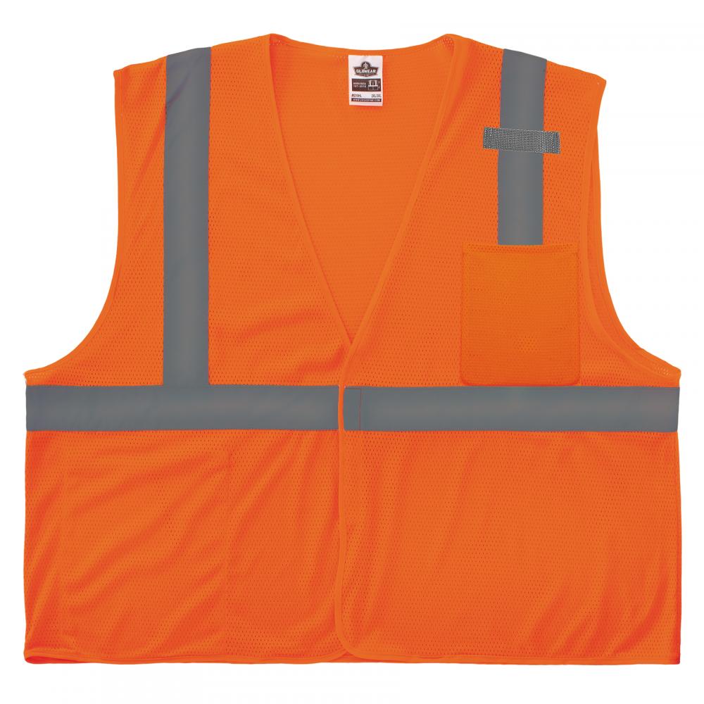 8210HL-S 5XL Orange Class 2 Economy Mesh Vest - Single Size HL